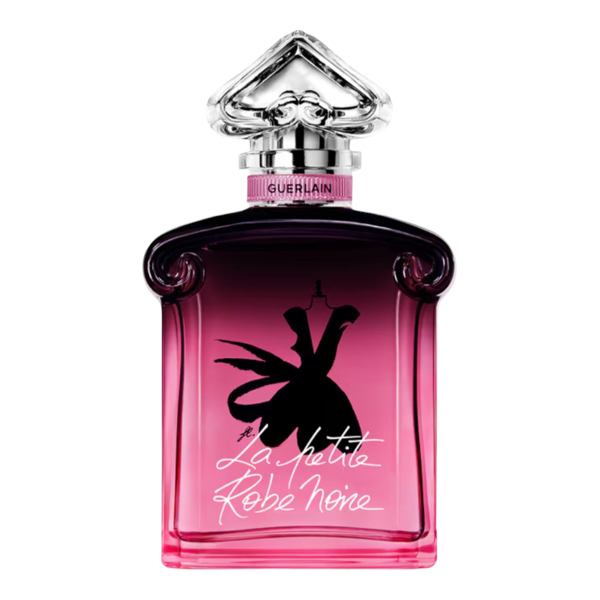 Guerlain La Petite Robe Noire Parfum fragrance sample featuring jammy rose and praline notes for decanting into 1ml to 10ml glass atomisers.