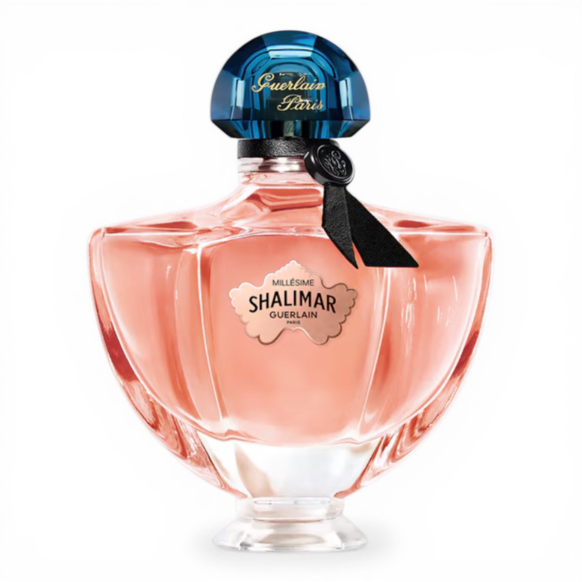 Guerlain Shalimar Millésime Rose perfume bottle on white background