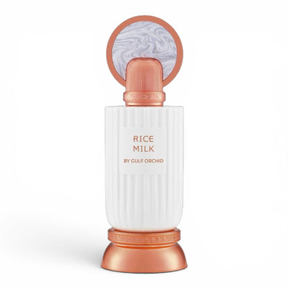 Gulf Orchid Rice Milk perfume bottle on white background