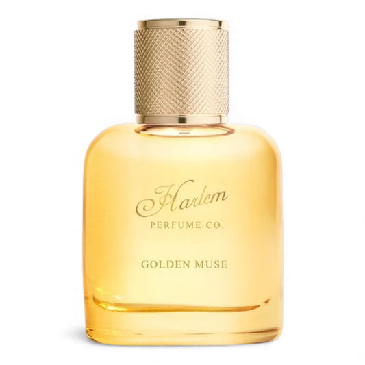 Harlem Perfume Co Golden Muse fragrance sample – retail bottle shown for decanting into 1ml–10ml samples.