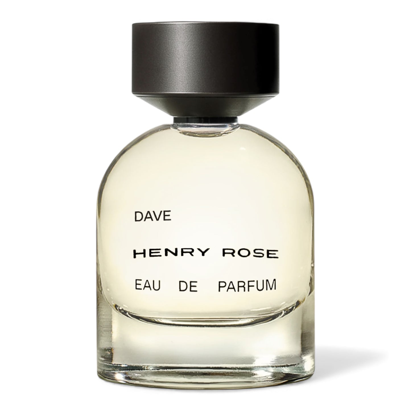Henry Rose Dave fragrance sample – warm vanilla gourmand scent with tangerine, almond blossom and cocoa shell shown in retail bottle for decanting.