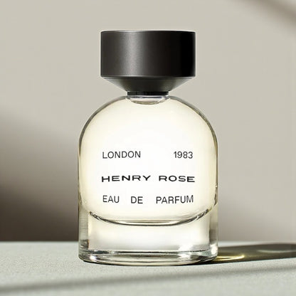 Henry Rose London 1983 perfume styled in a warm, minimalist setting