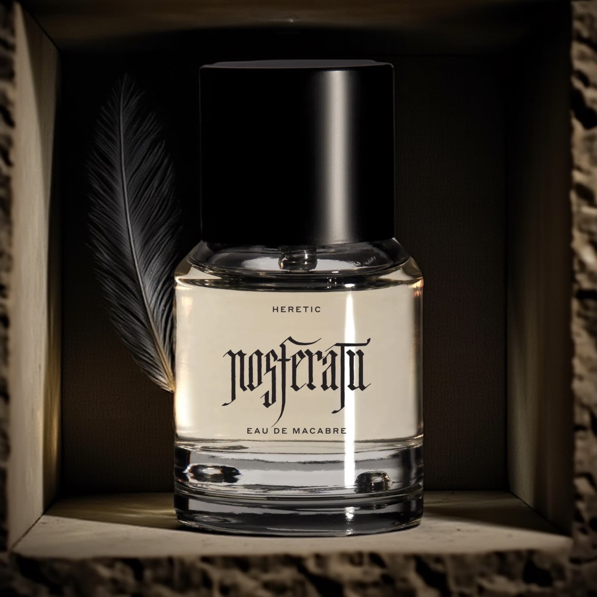 Heretic Parfum Nosferatu perfume sample – dark atmospheric scent with lilac, petrichor and ambergris in a gothic seaside castle setting.