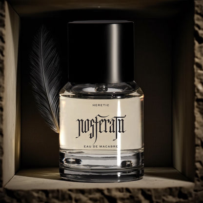 Heretic Parfum Nosferatu perfume sample – dark atmospheric scent with lilac, petrichor and ambergris in a gothic seaside castle setting.