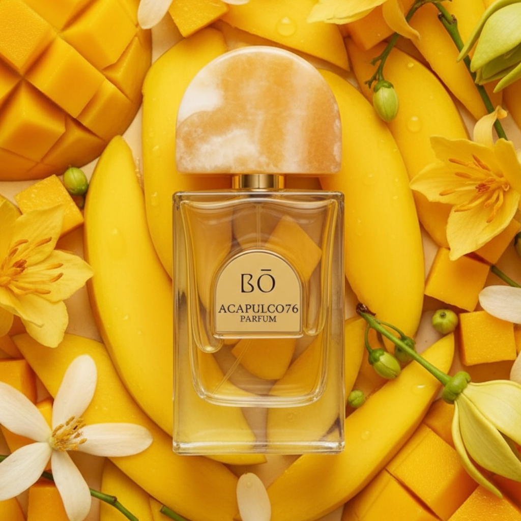 House of Bō Acapulco 76 styled with mango and tropical flowers