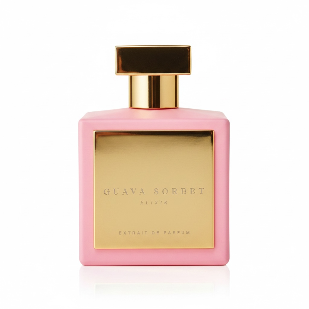 House of Brandt Guava Sorbet Elixir perfume bottle on white background