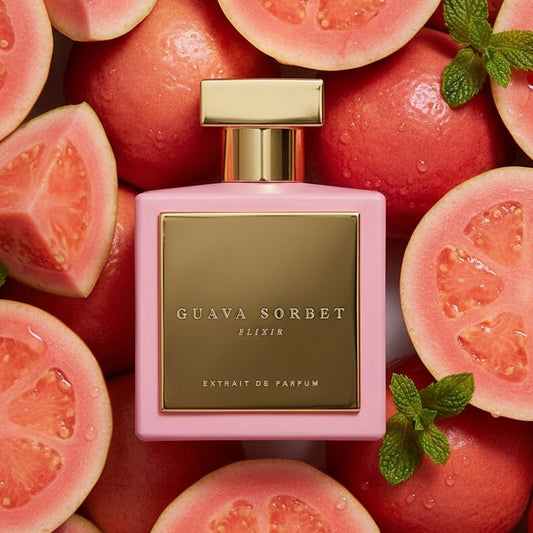 House of Brandt Guava Sorbet Elixir styled with tropical guava