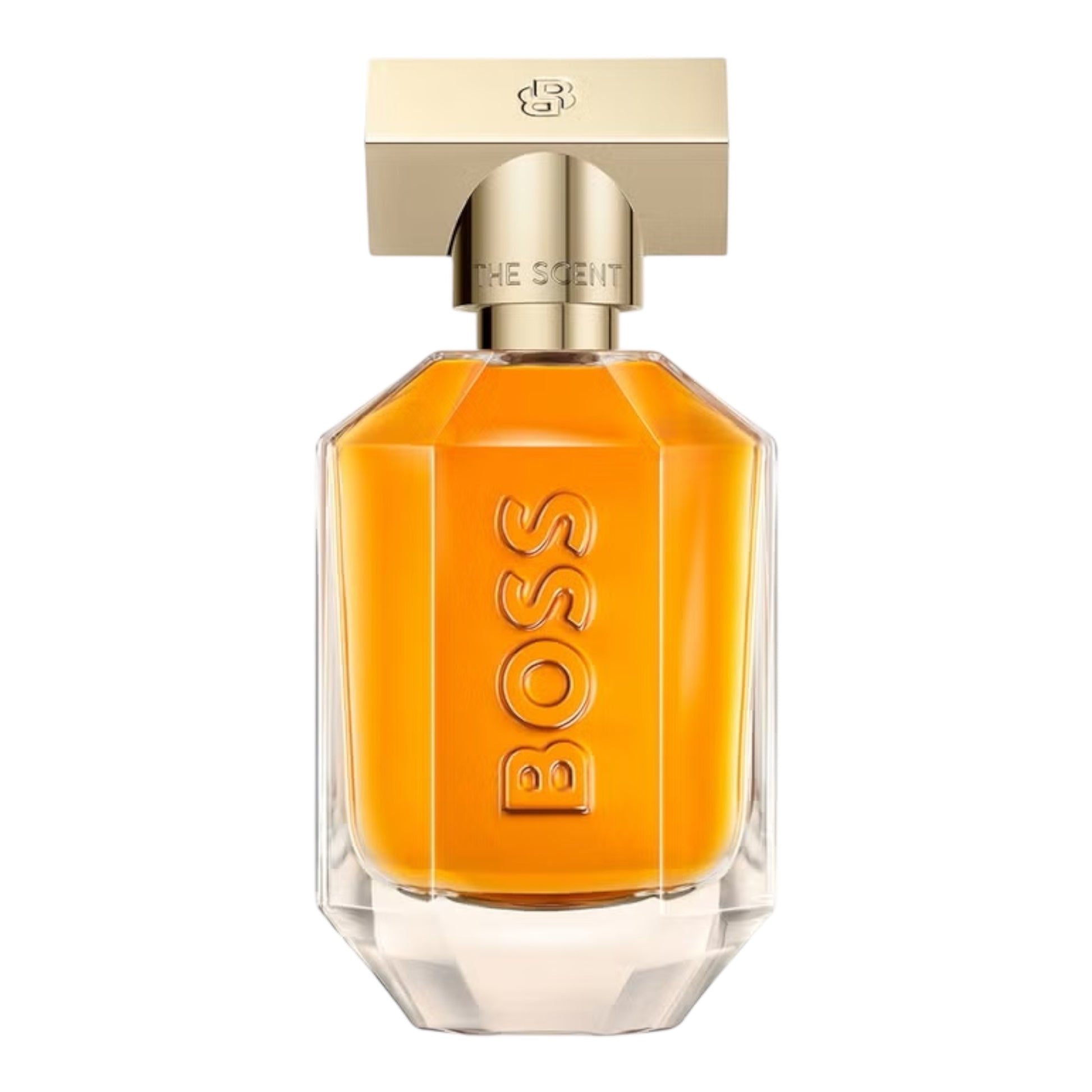Hugo Boss The Scent Intense For Her perfume bottle on white background