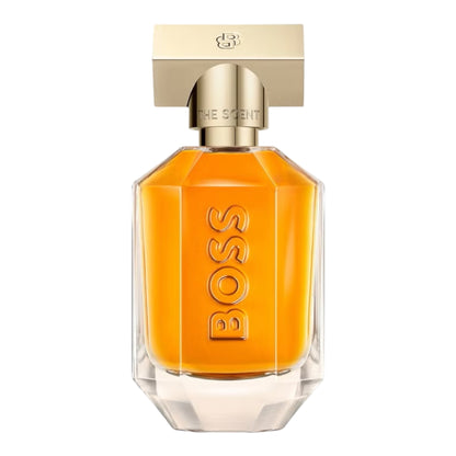 Hugo Boss The Scent Intense For Her perfume bottle on white background