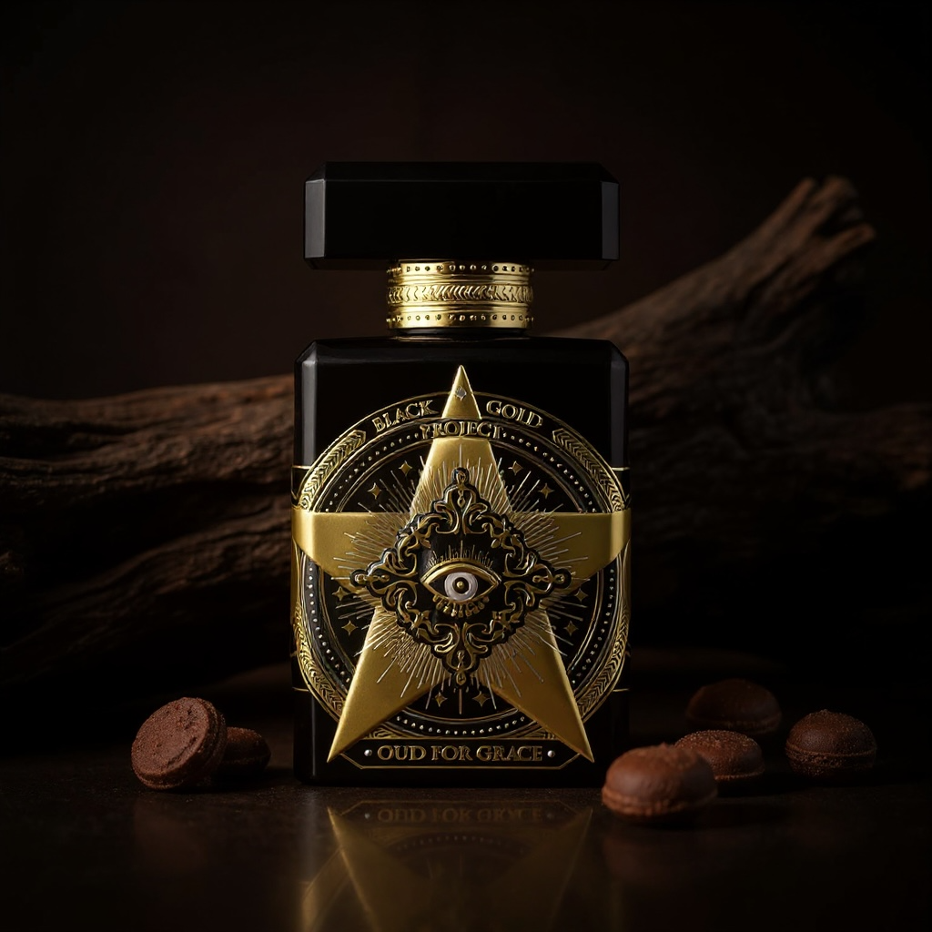 Initio Oud for Grace styled with oud wood, black pepper, vanilla, praline and polished dark woods