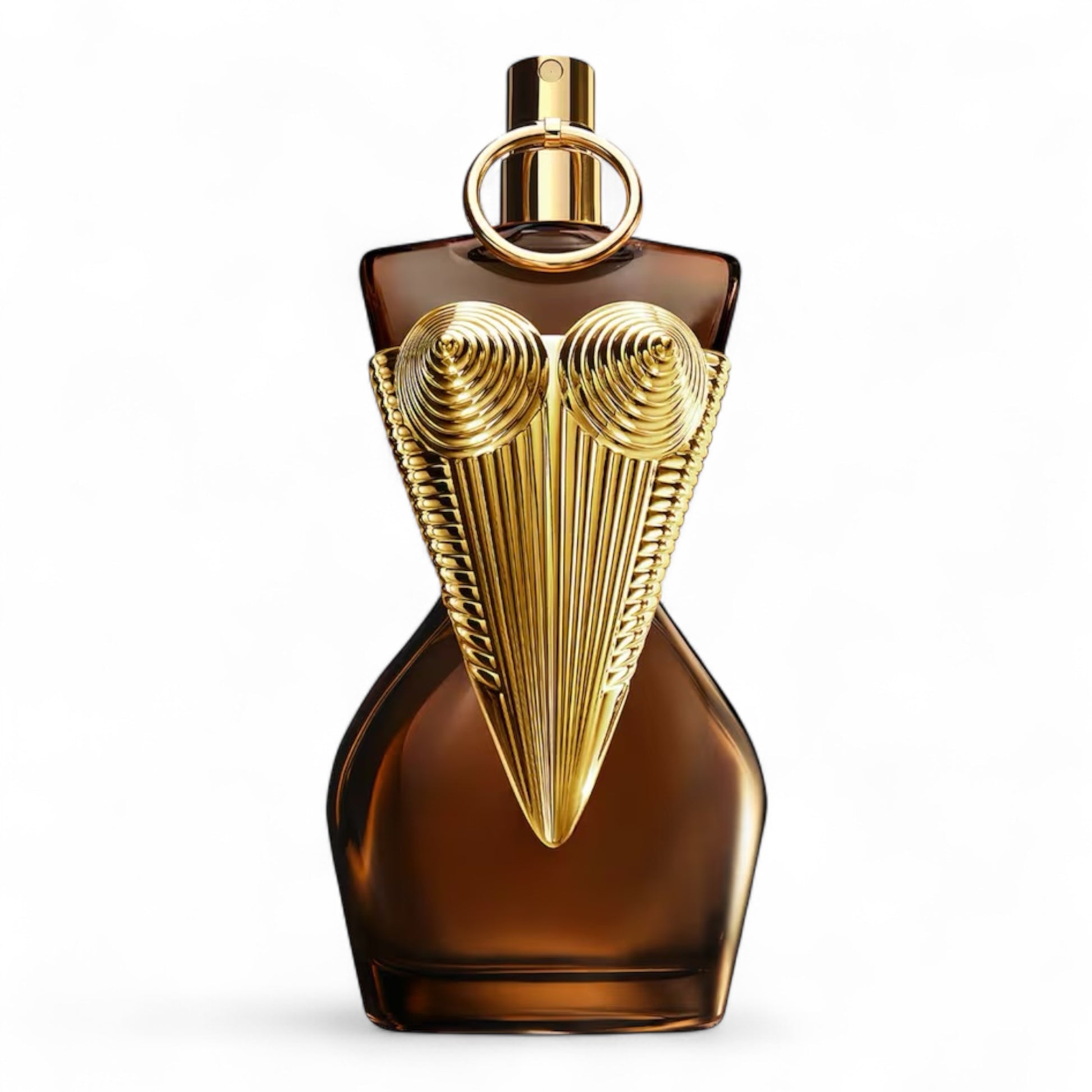 Jean Paul Gaultier Gaultier Divine Elixir fragrance sample – golden floral scent with salty tuberose and tonka bean, pictured 100ml full‑size bottle