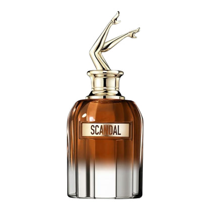 Jean Paul Gaultier Scandal Elixir perfume bottle on white background