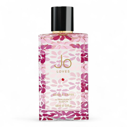 Jo Loves Rose & Dates fragrance sample – retail bottle shown for decanting into 1ml–10ml samples