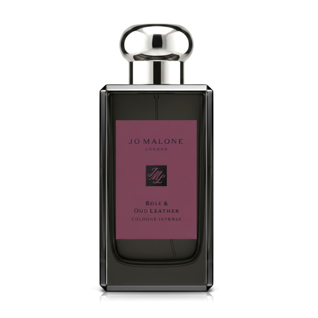 Jo Malone London Rose & Oud Leather Cologne Intense bottle on white background