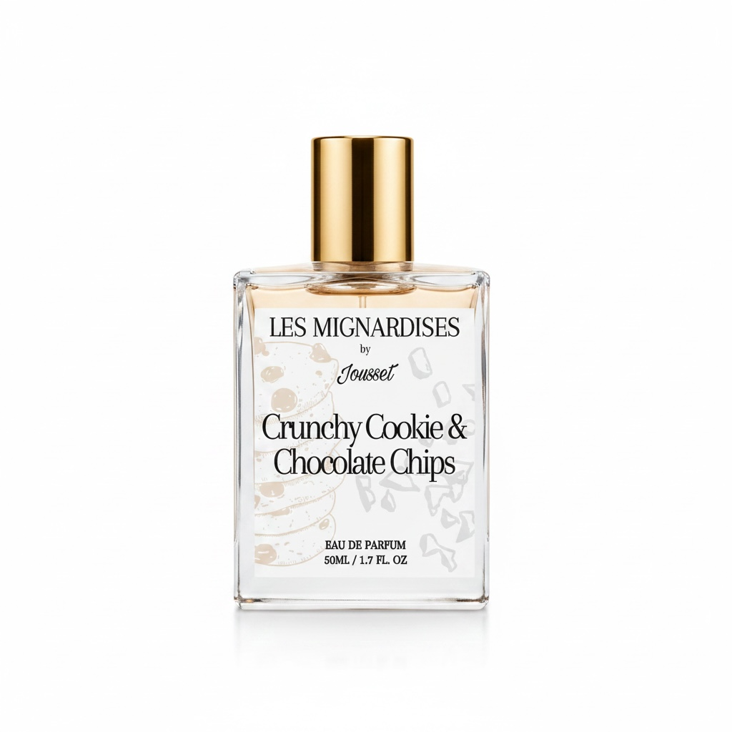 Jousset Crunchy Cookie & Chocolate Chips perfume bottle on white background