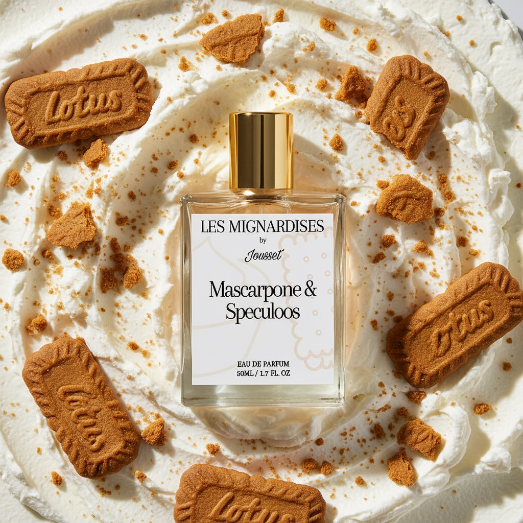 Jousset Mascarpone & Speculoos styled with mascarpone cream, cinnamon and speculoos biscuits
