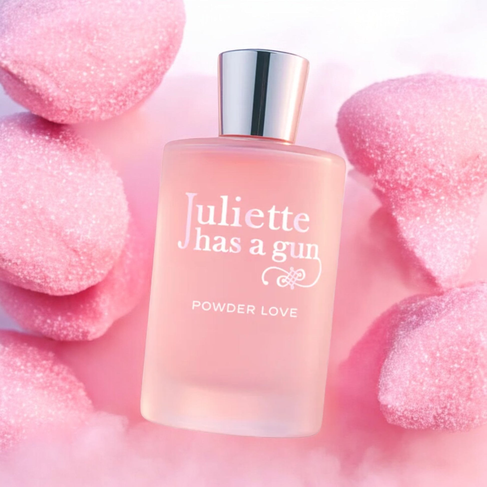 Juliette Has a Gun Powder Love perfume sample – marshmallow, cotton candy and sugared almond in a dreamy pastel setting