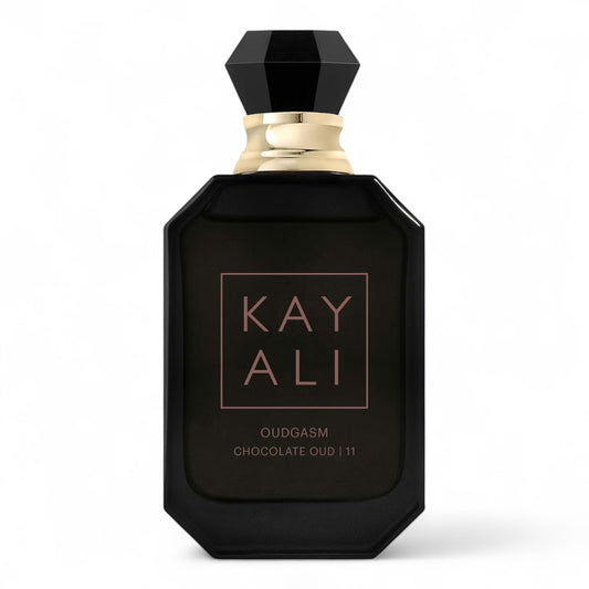 Kayali Chocolate Oud 11 fragrance sample – retail bottle shown for decanting into 1ml–10ml samples.
