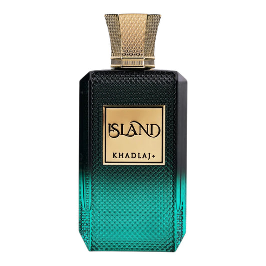 Khadlaj Island perfume bottle on white background