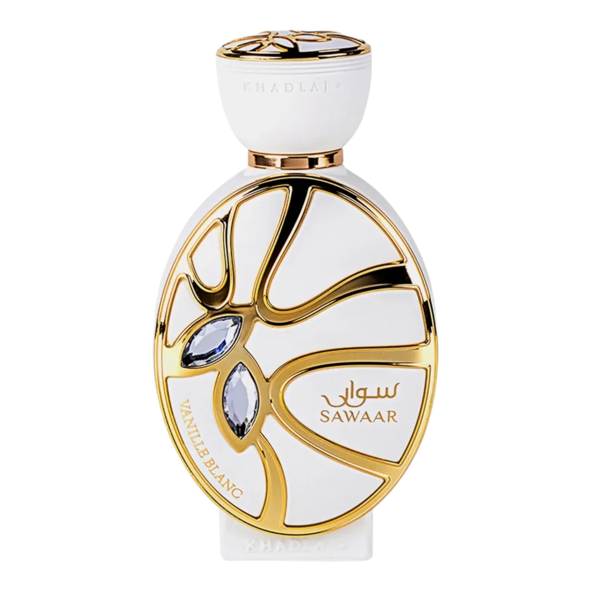 Khadlaj Sawaar Vanille Blanc perfume bottle on white background