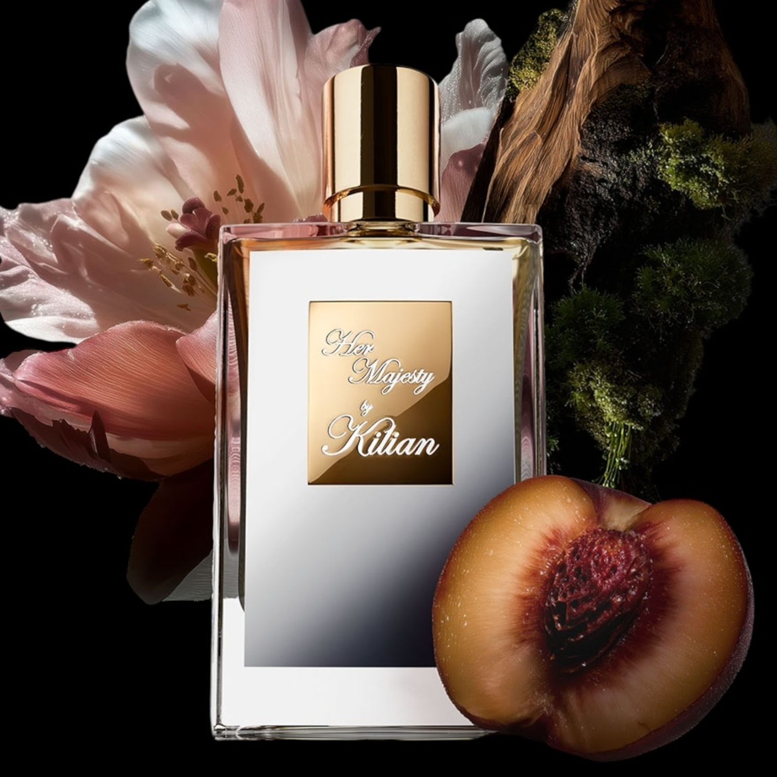 Kilian Her Majesty perfume styled in an elegant, regal setting