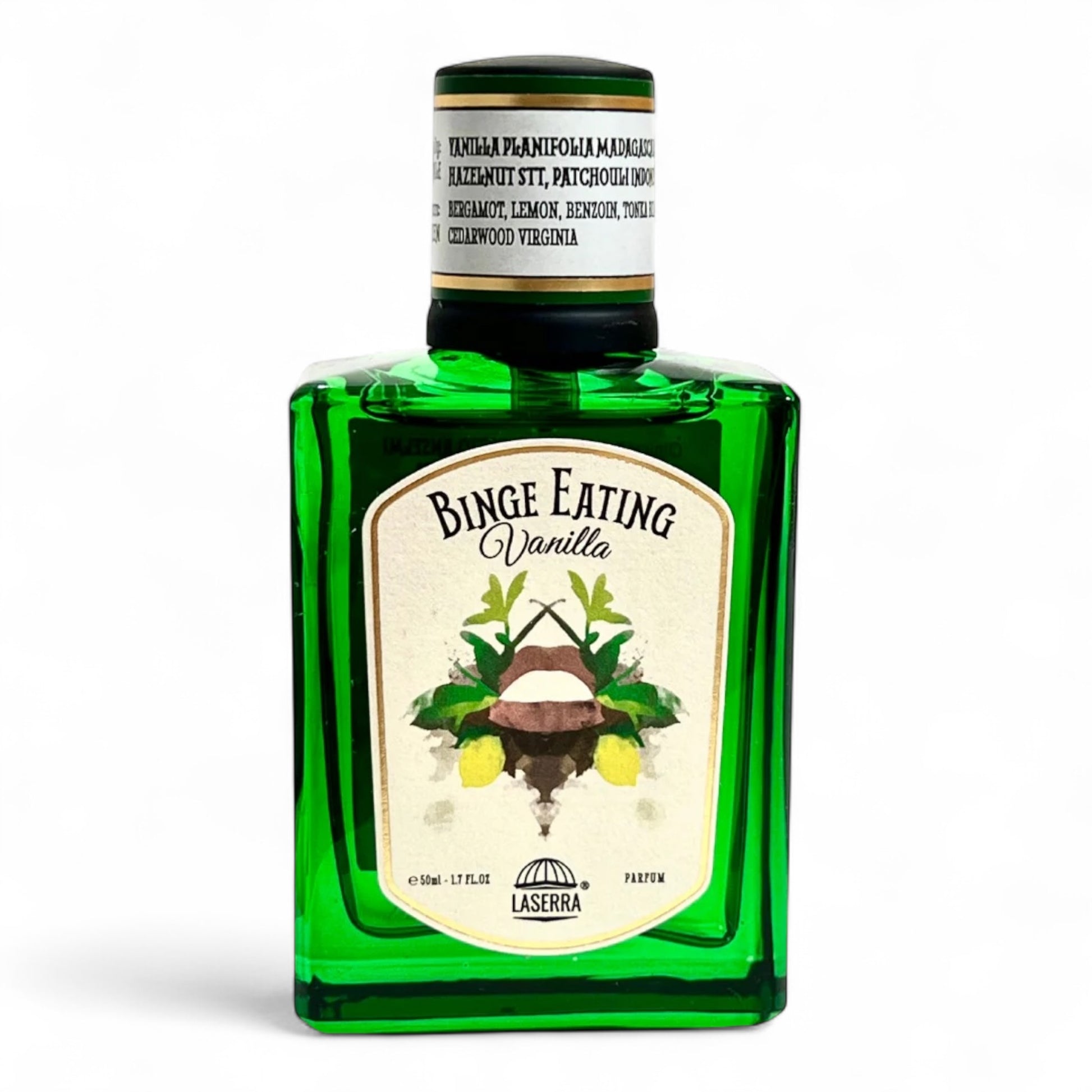 La Serra Binge Eating Vanilla fragrance sample – retail bottle shown for decanting into 1ml–10ml samples.