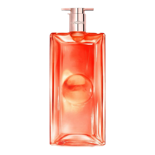 Lancôme Idôle Peach ’N Roses perfume bottle on white background