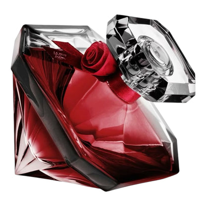 Lancôme La Nuit Trésor Rouge Drama perfume bottle on white background