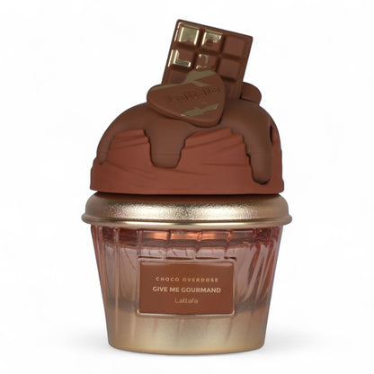 Lattafa Choco Overdose fragrance sample – retail bottle shown for decanting into 1ml–10ml samples.