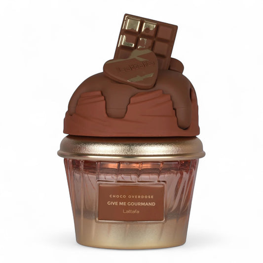 Lattafa Choco Overdose fragrance sample – retail bottle shown for decanting into 1ml–10ml samples.