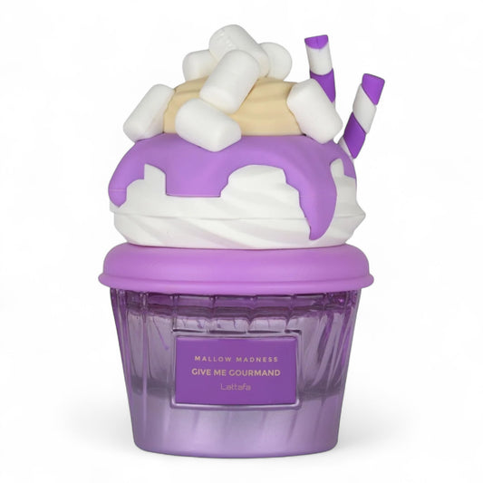 Lattafa Mallow Madness fragrance sample – retail bottle shown for decanting into 1ml–10ml samples.