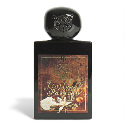 Lorenzo Pazzaglia Coffee Passion fragrance sample, a rich coffee gourmand scent with roasted coffee, caramel and vanilla shown in retail bottle for decanting.