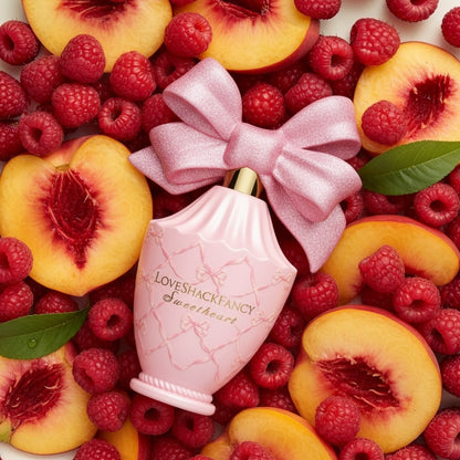 oveShackFancy Sweetheart perfume styled in a soft pink, playful setting