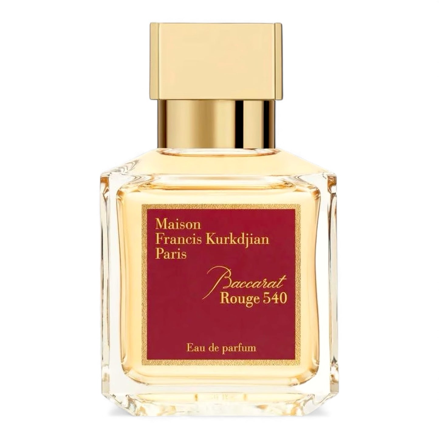 Maison Francis Kurkdjian Baccarat Rouge 540 fragrance sample with saffron, jasmine, amberwood and ambroxan notes.