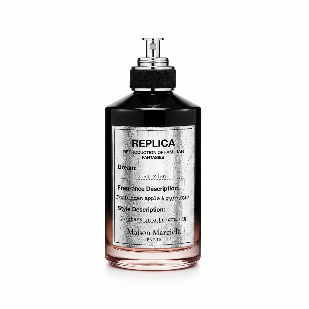 Maison Margiela Replica Lost Eden Eau de Parfum bottle on white background