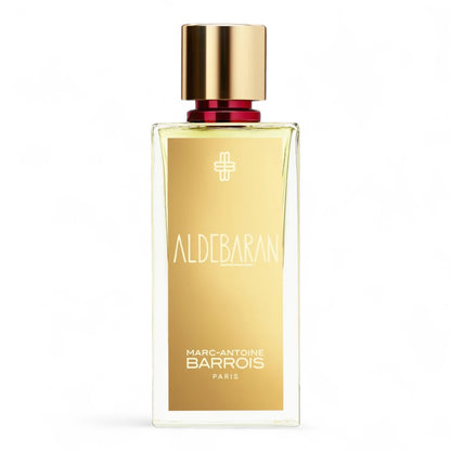 Marc-Antoine Barrois Aldebaran fragrance sample – glowing white floral scent with tuberose, paprika and tonka. 100ml bottle shown.