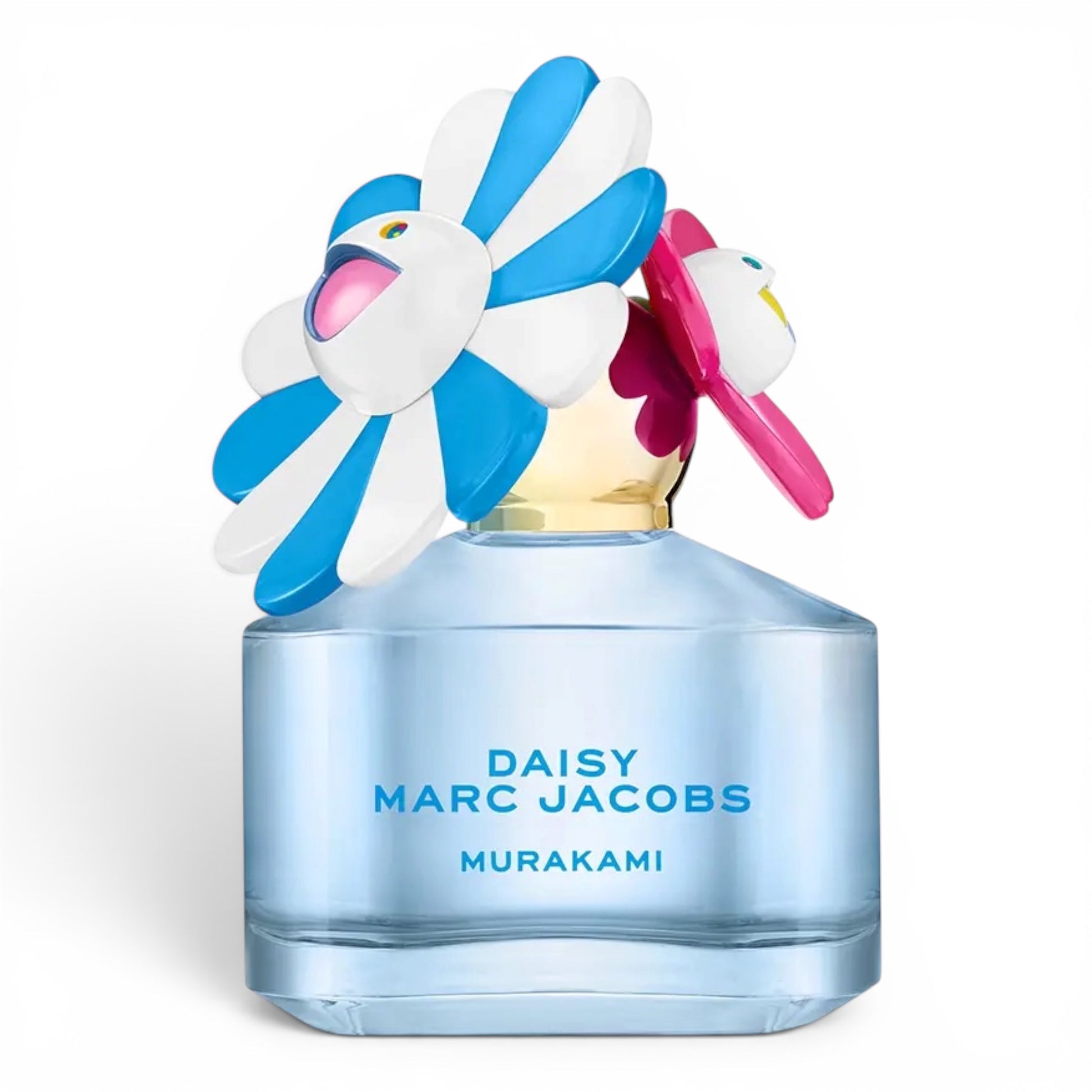 Marc Jacobs Daisy Murakami Blue perfume bottle on white background