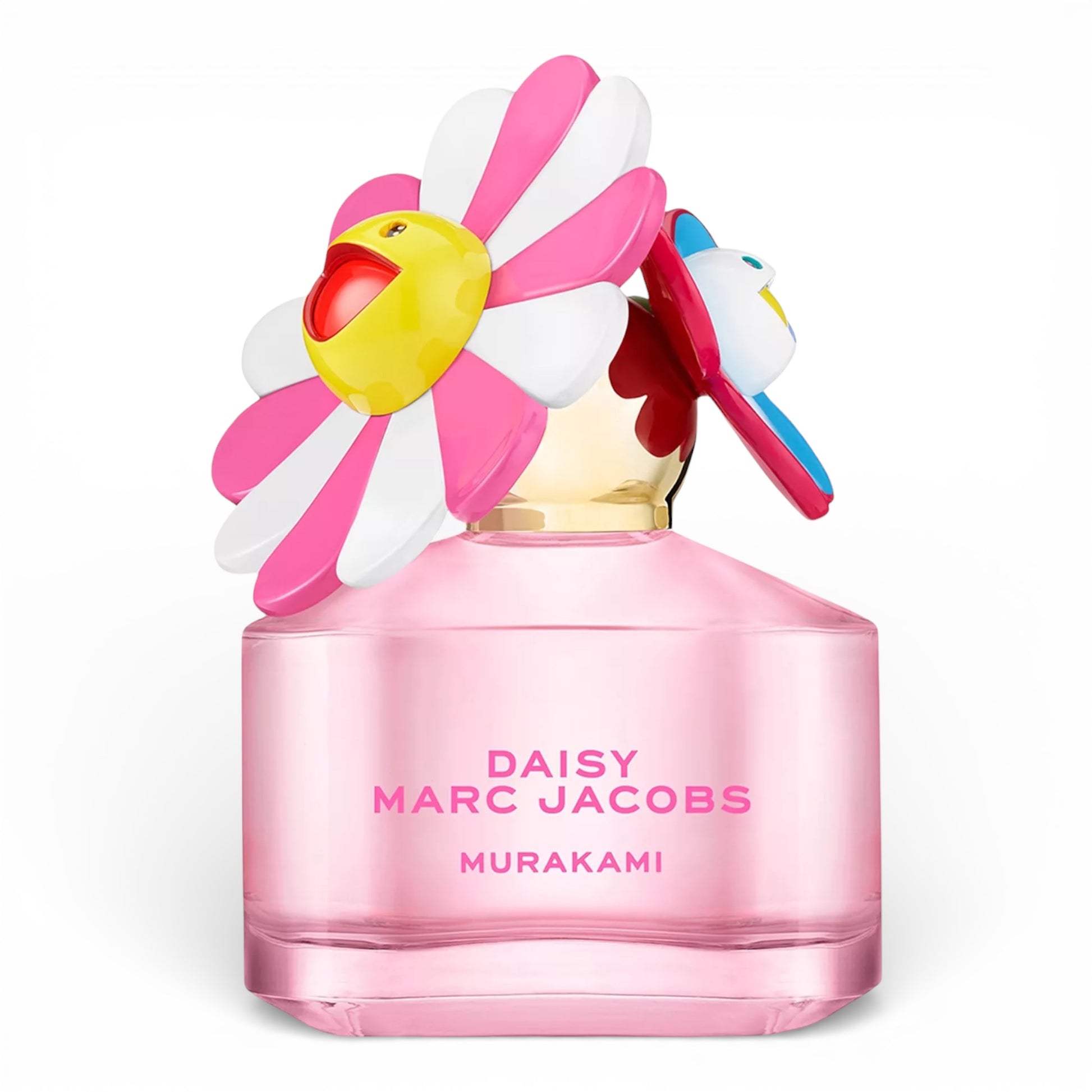 Marc Jacobs Daisy Murakami Pink perfume bottle on white background