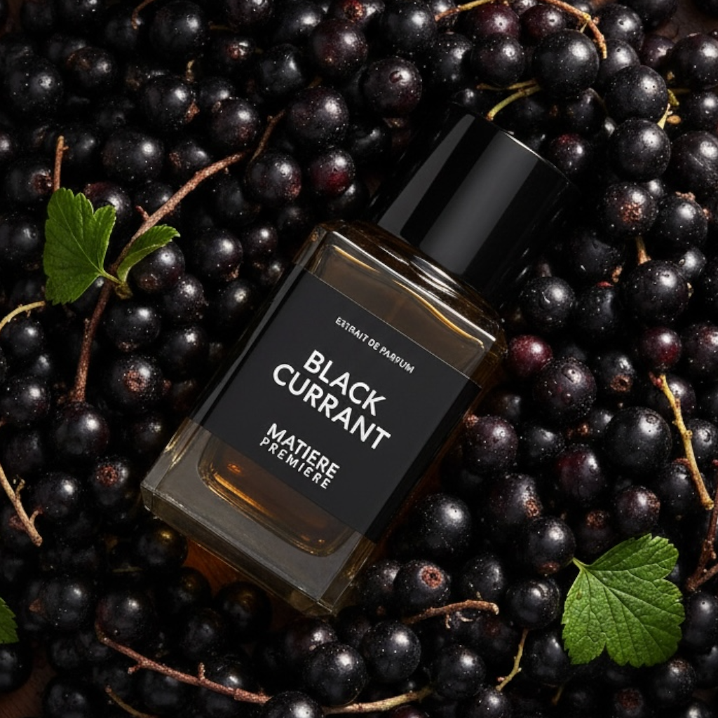 Matière Première Black Currant Extrait styled with blackcurrants, leather and dark woods