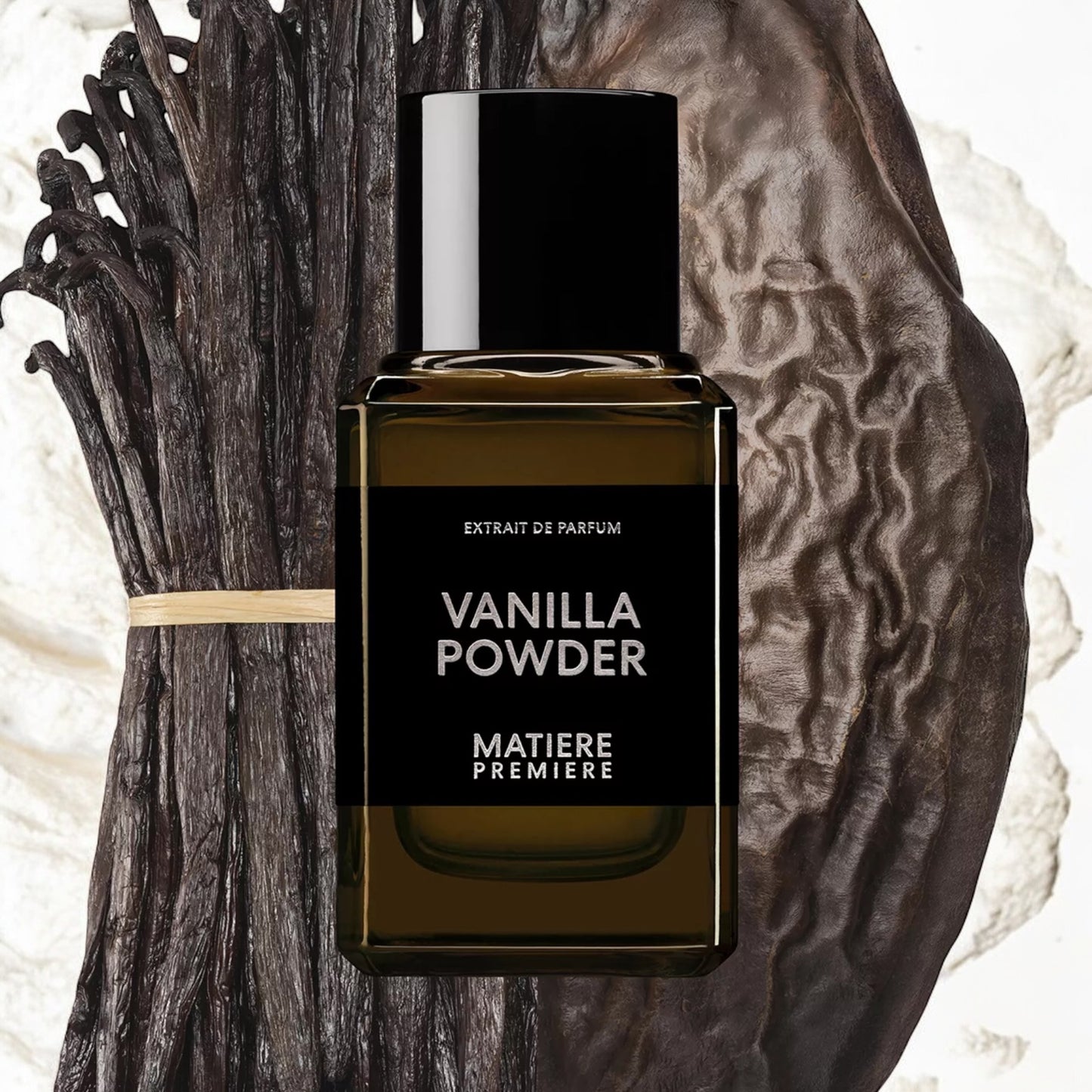 Vanilla Powder Extrait perfume sample – soft vanilla and tonka bean in a warm, airy lifestyle setting