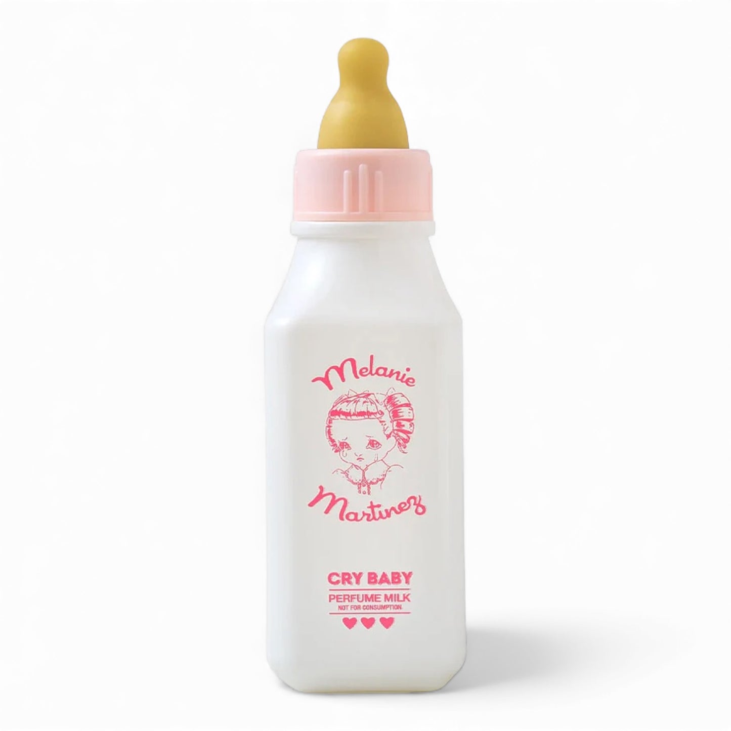 Melanie Martinez Cry Baby Perfume Milk fragrance sample – fruity gourmand scent with strawberry milk, baby lotion and burnt caramel shown in retail bottle for decanting.