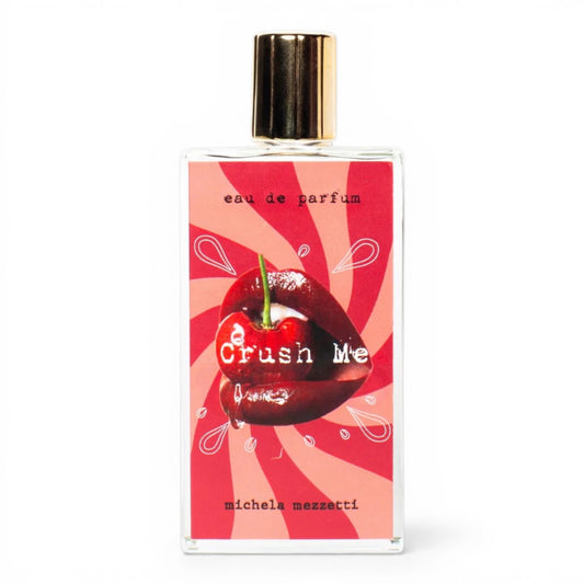 Michela Mezzetti Crush Me perfume bottle on white background