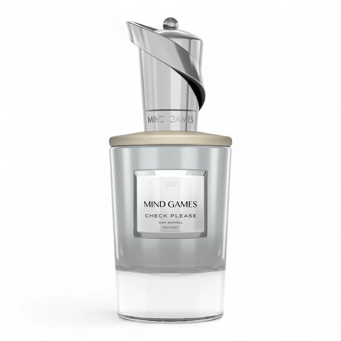 Mind Games Check Please fragrance sample – retail bottle shown for decanting into 1ml–10ml samples.