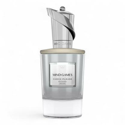 Mind Games Check Please fragrance sample – retail bottle shown for decanting into 1ml–10ml samples.