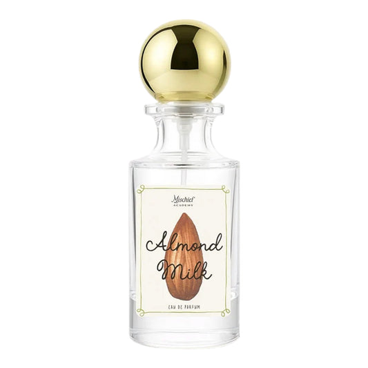 Mischief Academy Almond Milk perfume bottle on white background