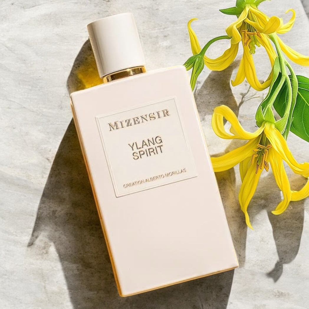 Ylang Spirit perfume sample – golden light, soft florals and skin-like musk in a radiant summer