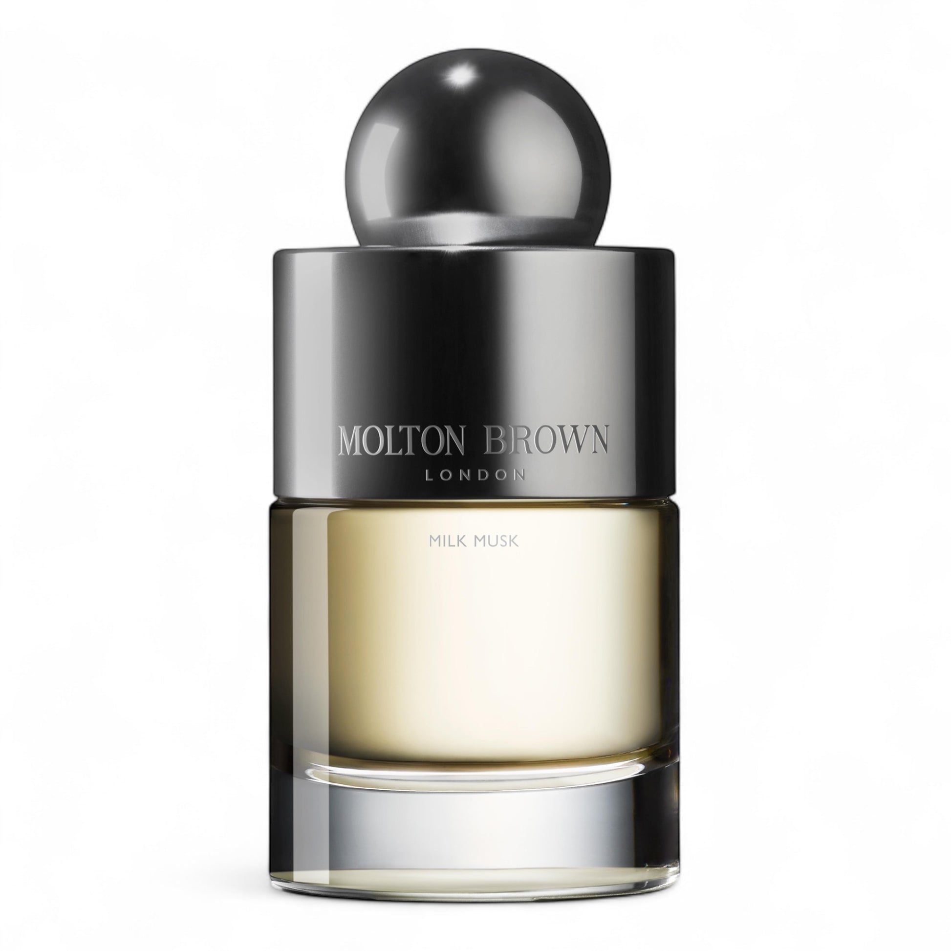 Molton Brown Milk Musk fragrance sample – retail bottle shown for decanting into 1ml–10ml samples.