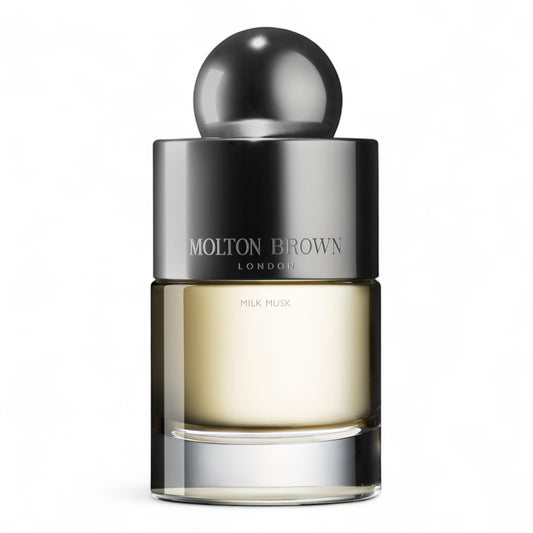 Molton Brown Milk Musk fragrance sample – retail bottle shown for decanting into 1ml–10ml samples.