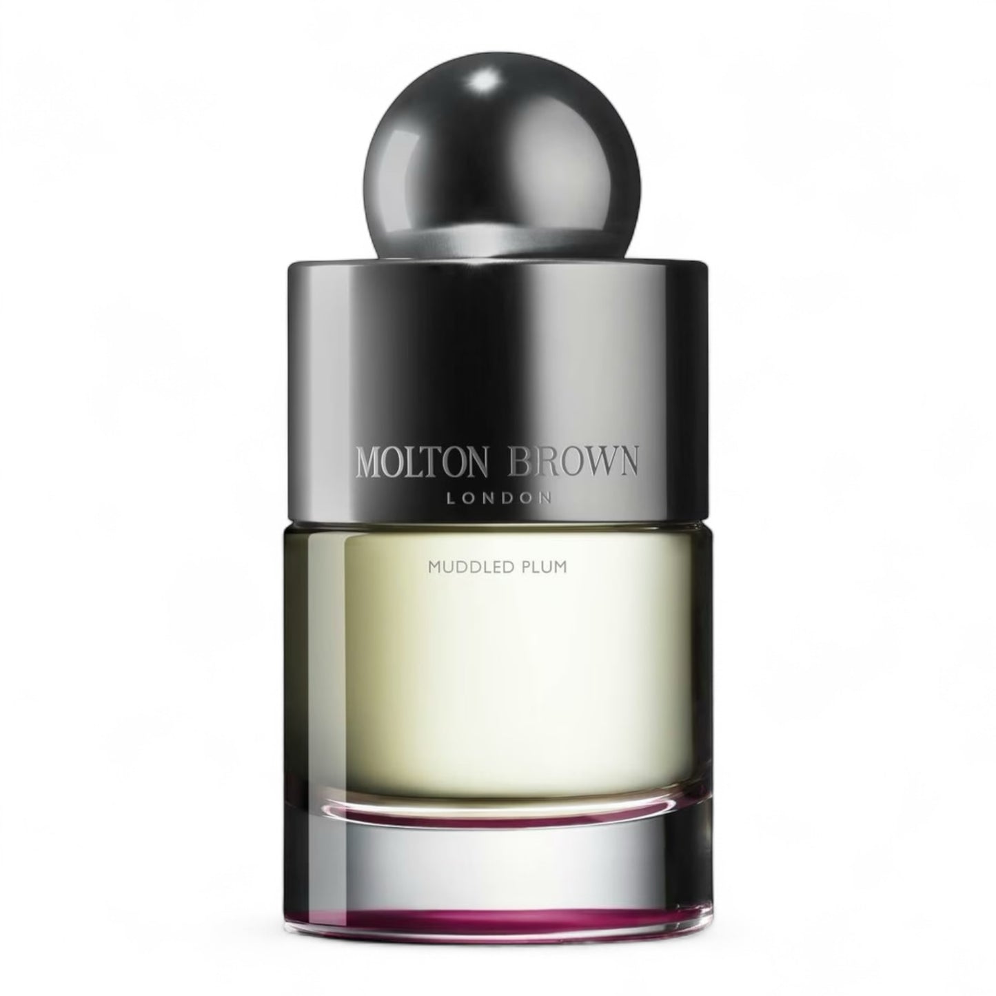 Molton Brown Muddled Plum fragrance sample – retail bottle shown for decanting into 1ml–10ml samples.