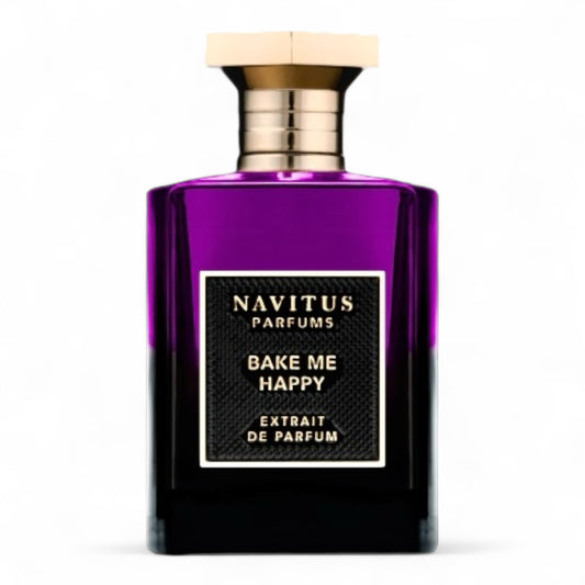 Navitus Bake Me Happy fragrance sample – retail bottle shown for decanting into 1ml–10ml samples.